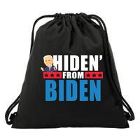 Hiden' From Biden Pro Trump Drawstring Bag