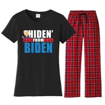 Hiden' From Biden Pro Trump Women's Flannel Pajama Set