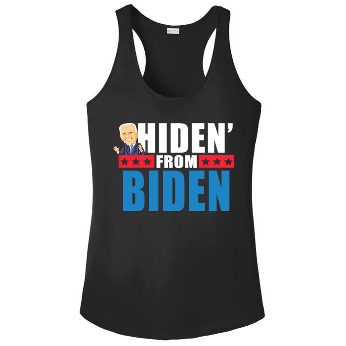 Hiden' From Biden Pro Trump Ladies PosiCharge Competitor Racerback Tank