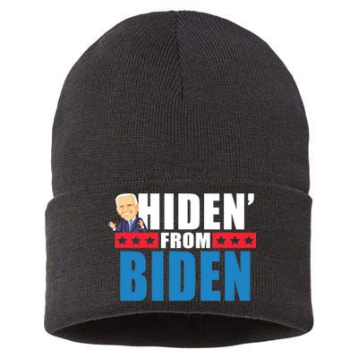 Hiden' From Biden Pro Trump Sustainable Knit Beanie