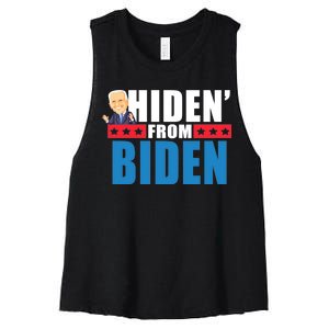 Hiden' From Biden Pro Trump Women's Racerback Cropped Tank