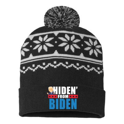 Hiden' From Biden Pro Trump USA-Made Snowflake Beanie