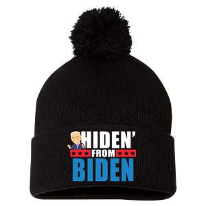 Hiden' From Biden Pro Trump Pom Pom 12in Knit Beanie