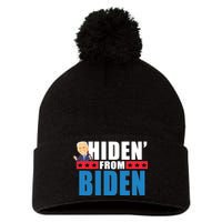 Hiden' From Biden Pro Trump Pom Pom 12in Knit Beanie