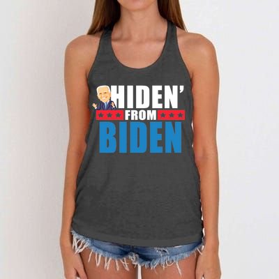 Hiden' From Biden Pro Trump Women's Knotted Racerback Tank