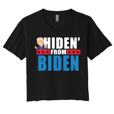 Hiden' From Biden Pro Trump Women's Crop Top Tee