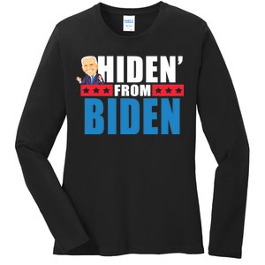 Hiden' From Biden Pro Trump Ladies Long Sleeve Shirt