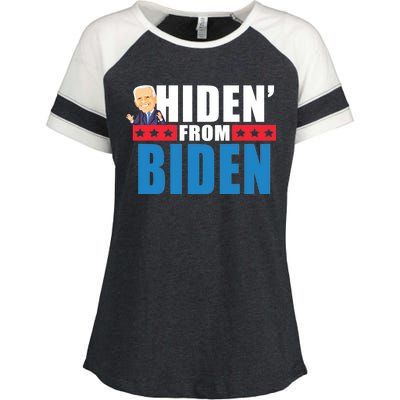 Hiden' From Biden Pro Trump Enza Ladies Jersey Colorblock Tee