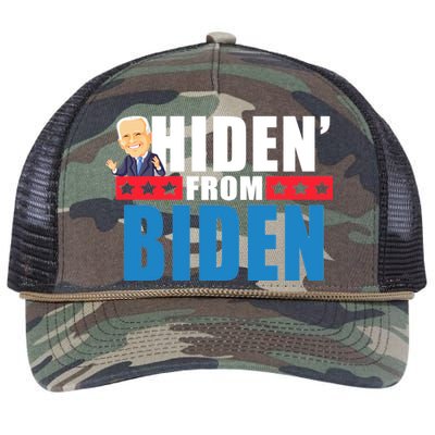 Hiden' From Biden Pro Trump Retro Rope Trucker Hat Cap