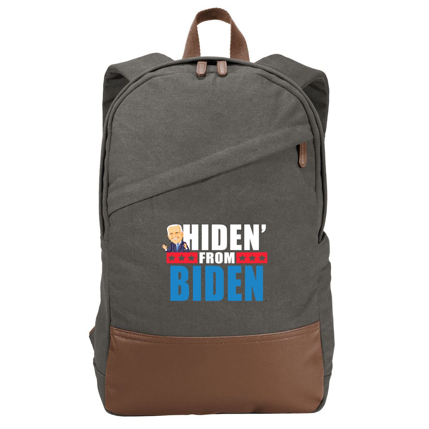 Hiden' From Biden Pro Trump Cotton Canvas Backpack