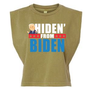 Hiden' From Biden Pro Trump Garment-Dyed Women's Muscle Tee