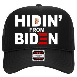 Hidin' From Biden  High Crown Mesh Back Trucker Hat