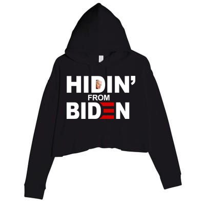 Hidin' From Biden  Crop Fleece Hoodie