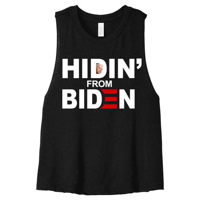 Hidin' From Biden  Women's Racerback Cropped Tank