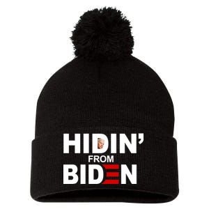 Hidin' From Biden  Pom Pom 12in Knit Beanie