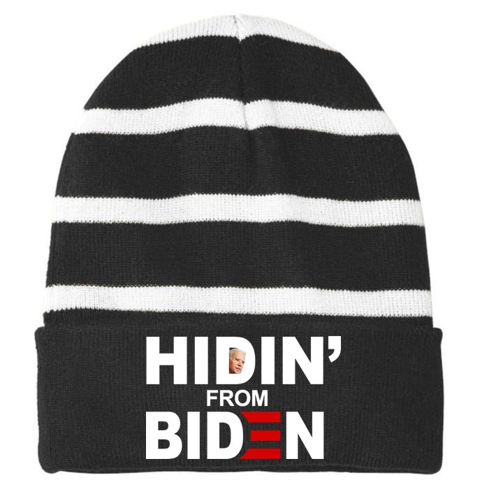 Hidin' From Biden  Striped Beanie with Solid Band