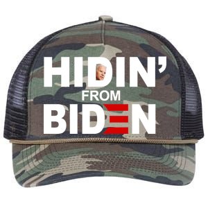 Hidin' From Biden  Retro Rope Trucker Hat Cap