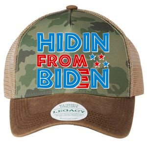 Hidin From Biden Pro Trump Funny Legacy Tie Dye Trucker Hat