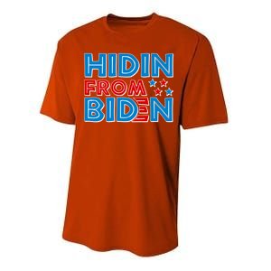 Hidin From Biden Pro Trump Funny Performance Sprint T-Shirt