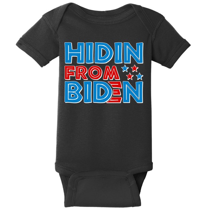 Hidin From Biden Pro Trump Funny Baby Bodysuit