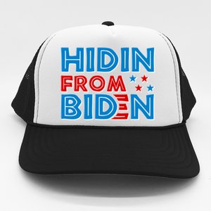 Hidin From Biden Pro Trump Funny Trucker Hat