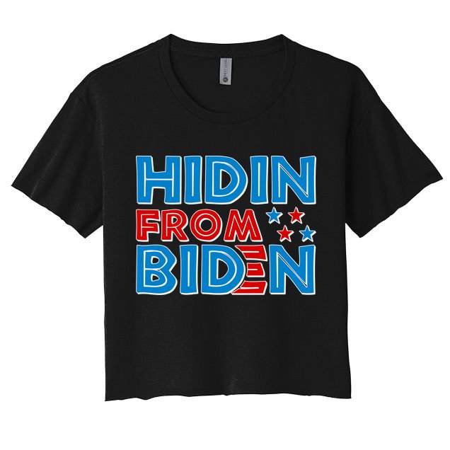Hidin From Biden Pro Trump Funny Crop Top