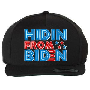 Hidin From Biden Pro Trump Funny Wool Snapback Cap