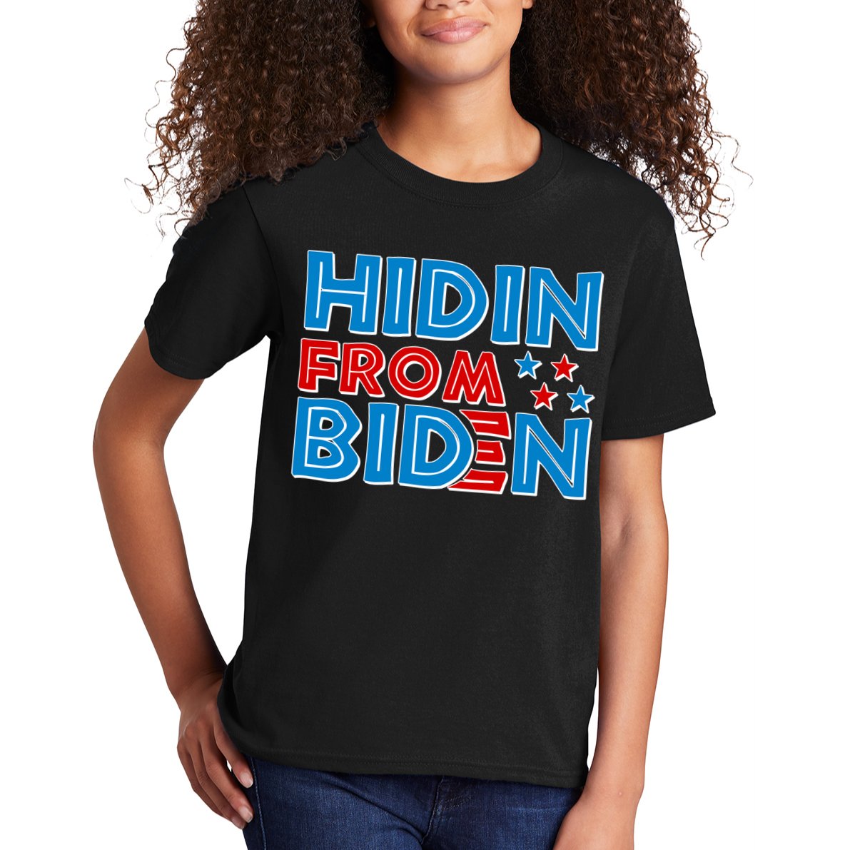 Hidin From Biden Pro Trump Funny Kids T-Shirt