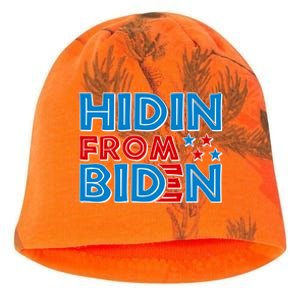 Hidin From Biden Pro Trump Funny Kati - Camo Knit Beanie