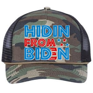 Hidin From Biden Pro Trump Funny Retro Rope Trucker Hat Cap