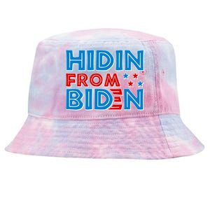 Hidin From Biden Pro Trump Funny Tie-Dyed Bucket Hat