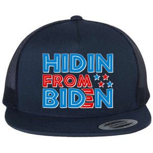 Hidin From Biden Pro Trump Funny Flat Bill Trucker Hat