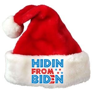 Hidin From Biden Pro Trump Funny Premium Christmas Santa Hat