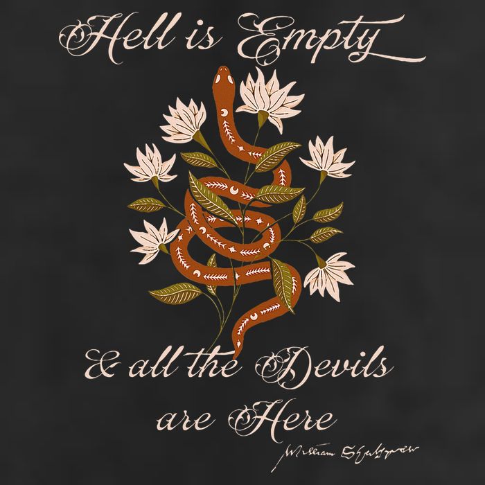 Hell Is Empty And All The Devils Are Here Shakespeare 7 Panel Mesh Trucker Snapback Hat