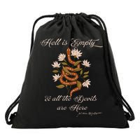 Hell Is Empty And All The Devils Are Here Shakespeare Drawstring Bag