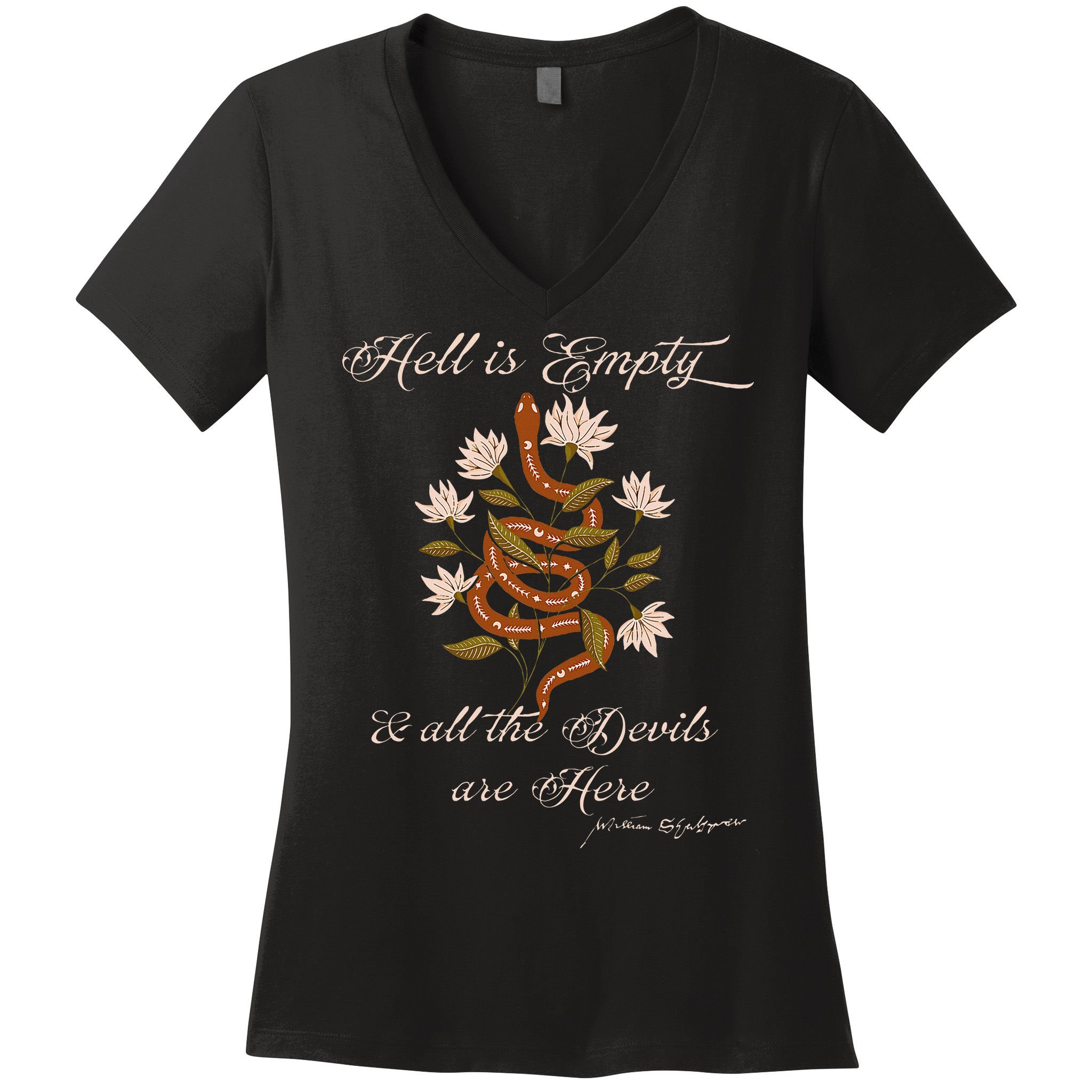 Hell Is Empty And All The Devils Are Here Shakespeare Women's V-Neck T-Shirt