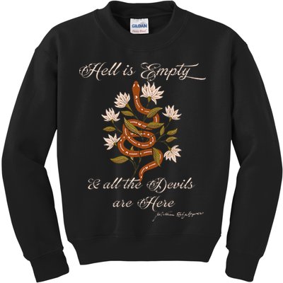 Hell Is Empty And All The Devils Are Here Shakespeare Kids Sweatshirt