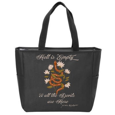 Hell Is Empty And All The Devils Are Here Shakespeare Zip Tote Bag