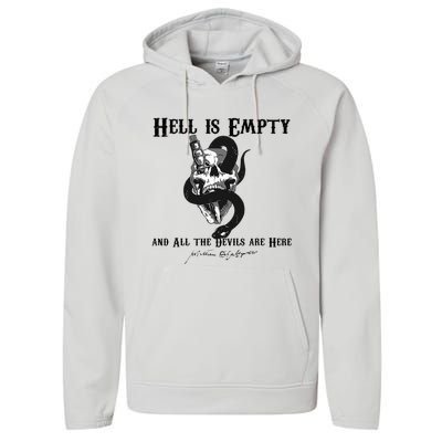 Hell Is Empty And All The Devils Are Here Shakespeare Meme Performance Fleece Hoodie