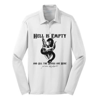 Hell Is Empty And All The Devils Are Here Shakespeare Meme Silk Touch Performance Long Sleeve Polo