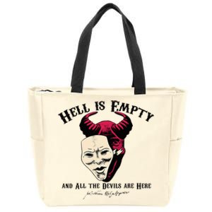 Hell Is Empty And All The Devils Are Here Shakespeare Meme Zip Tote Bag