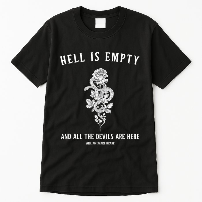 Hell Is Empty Shakespeare Goblincore Fairy Goth Grunge Snake Tall T-Shirt