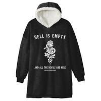 Hell Is Empty Shakespeare Goblincore Fairy Goth Grunge Snake Hooded Wearable Blanket