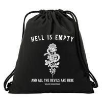 Hell Is Empty Shakespeare Goblincore Fairy Goth Grunge Snake Drawstring Bag