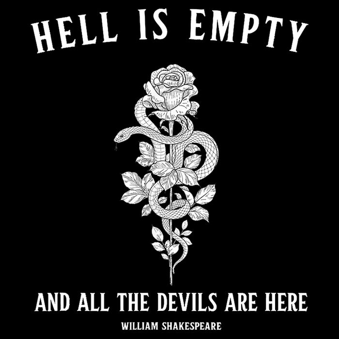 Hell Is Empty Shakespeare Goblincore Fairy Goth Grunge Snake Sustainable Beanie