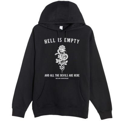 Hell Is Empty Shakespeare Goblincore Fairy Goth Grunge Snake Premium Pullover Hoodie