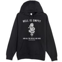 Hell Is Empty Shakespeare Goblincore Fairy Goth Grunge Snake Premium Pullover Hoodie