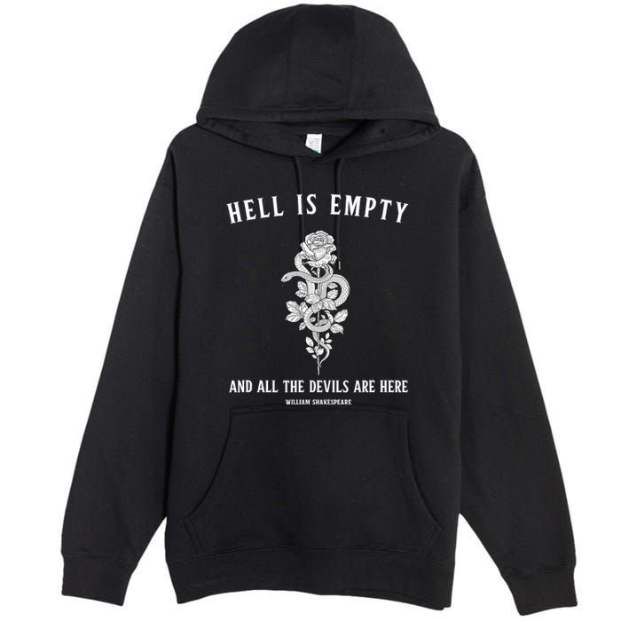 Hell Is Empty Shakespeare Goblincore Fairy Goth Grunge Snake Premium Pullover Hoodie