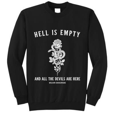 Hell Is Empty Shakespeare Goblincore Fairy Goth Grunge Snake Tall Sweatshirt