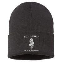 Hell Is Empty Shakespeare Goblincore Fairy Goth Grunge Snake Sustainable Knit Beanie